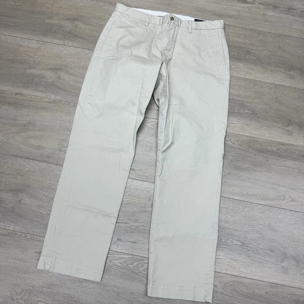Polo Ralph‎ Lauren Khaki Beige Straight Fit Pants Men's Sz 36x32 Preppy